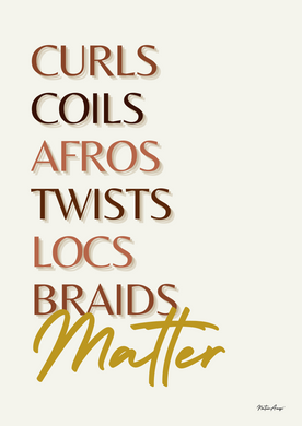 Afro Hair Quote Wall Art - OUR HAIR MATTER