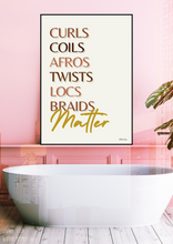 Load image into Gallery viewer, Afro Hair Quote Wall Art - OUR HAIR MATTER