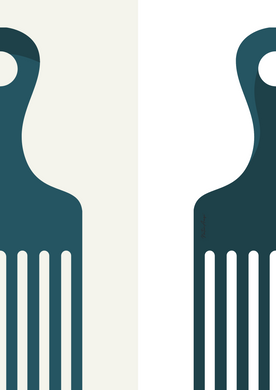 Afro Pick Wall Art - SIDE CROPPED COUPLE